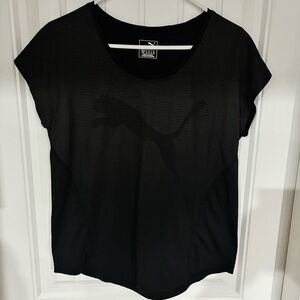 Puma Women's Black/Grey Short Sleeve Casual or Workout Tee